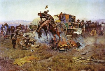  1912 Oil Painting - camp cooks troubles 1912 west America